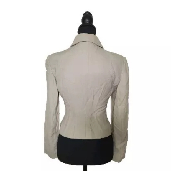 Emporio Armani Women's Size Small Beige Tan Cream Designer Jacket B29#8 - Picture 2 of 8